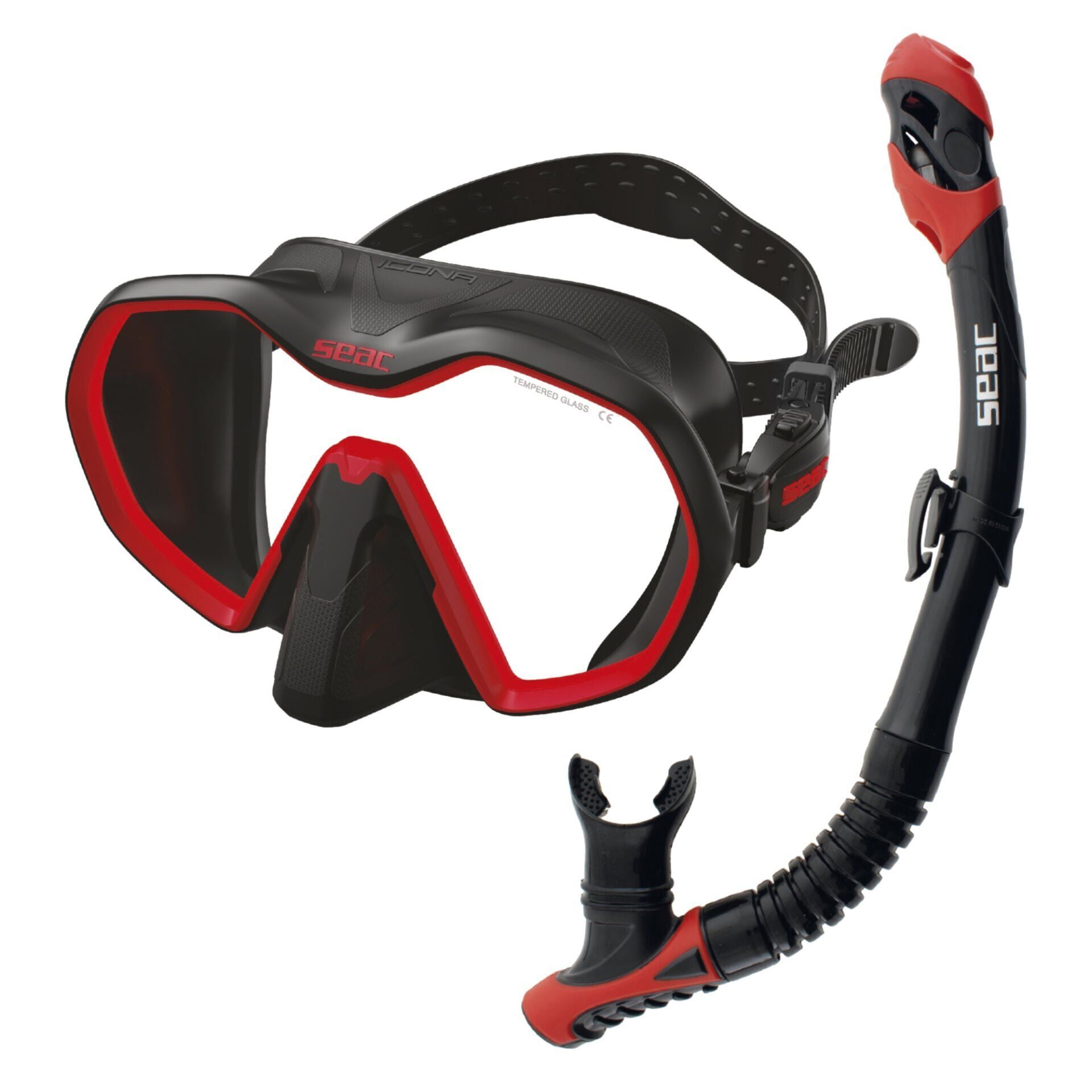 Seac Icona Maske Şnorkel Set Kırmızı