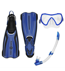 Aqualung Sport Amika Maske Palet Şnorkel Yetişkin Set Mavi - M