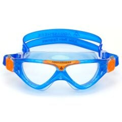 Aquasphere Vista Junior Şeffaf Cam - Mavi/Turuncu Yüzücü
