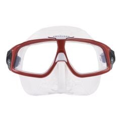 Aqualung Sphera X Şeffaf Silikon Kırmızı Çerçeve Dalış Maskesi