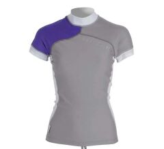 Aqua Lung Top Lycra Gri/Lila Kısa Kol Kadın